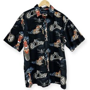 NORTH RIVER Vintage Biker Hawaiian Shirt‎ size L